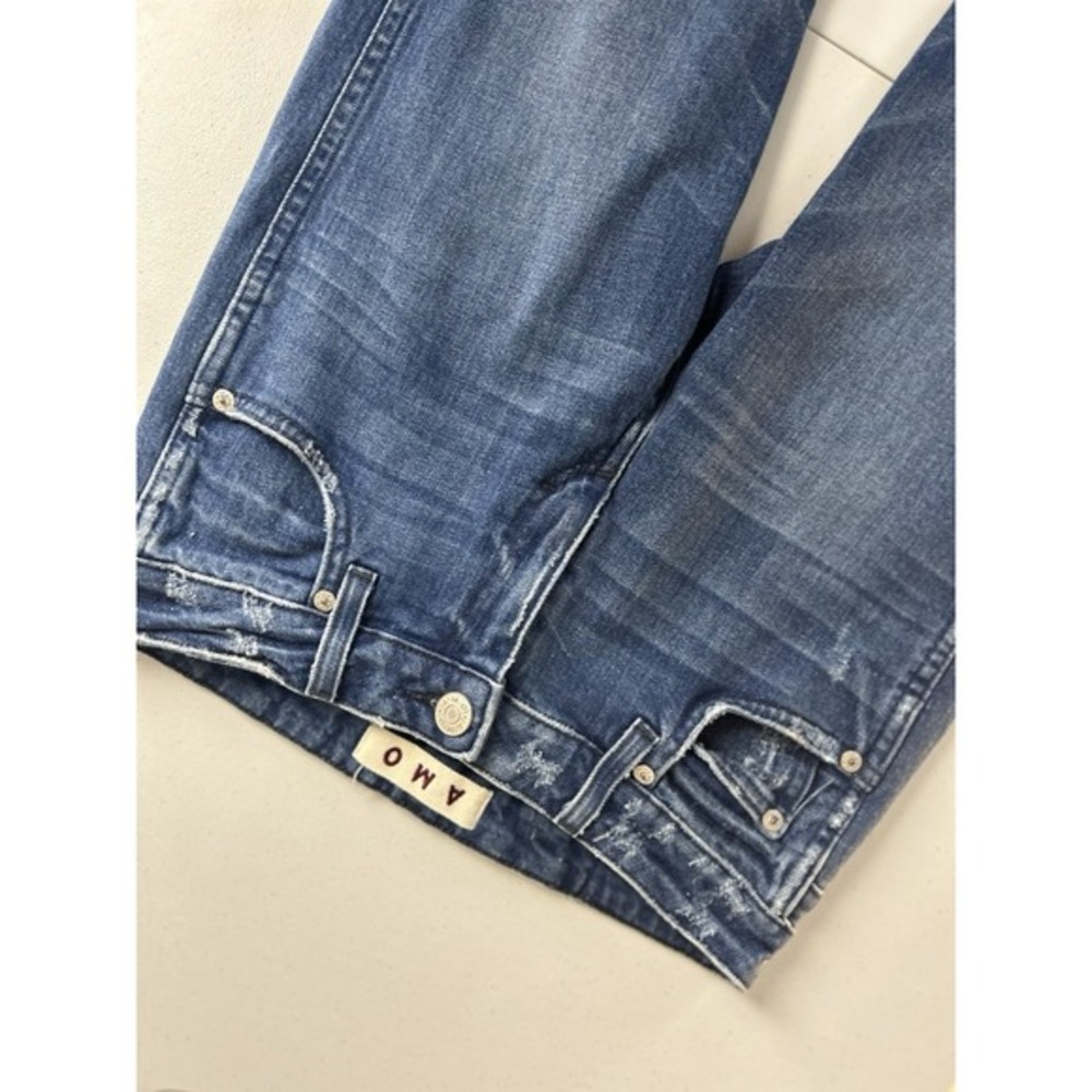AMO Jeans‎ Womens  Size 26 Pacific Blue Raw Hem Stix Crop Low Rise Luxury - Picture 8 of 10